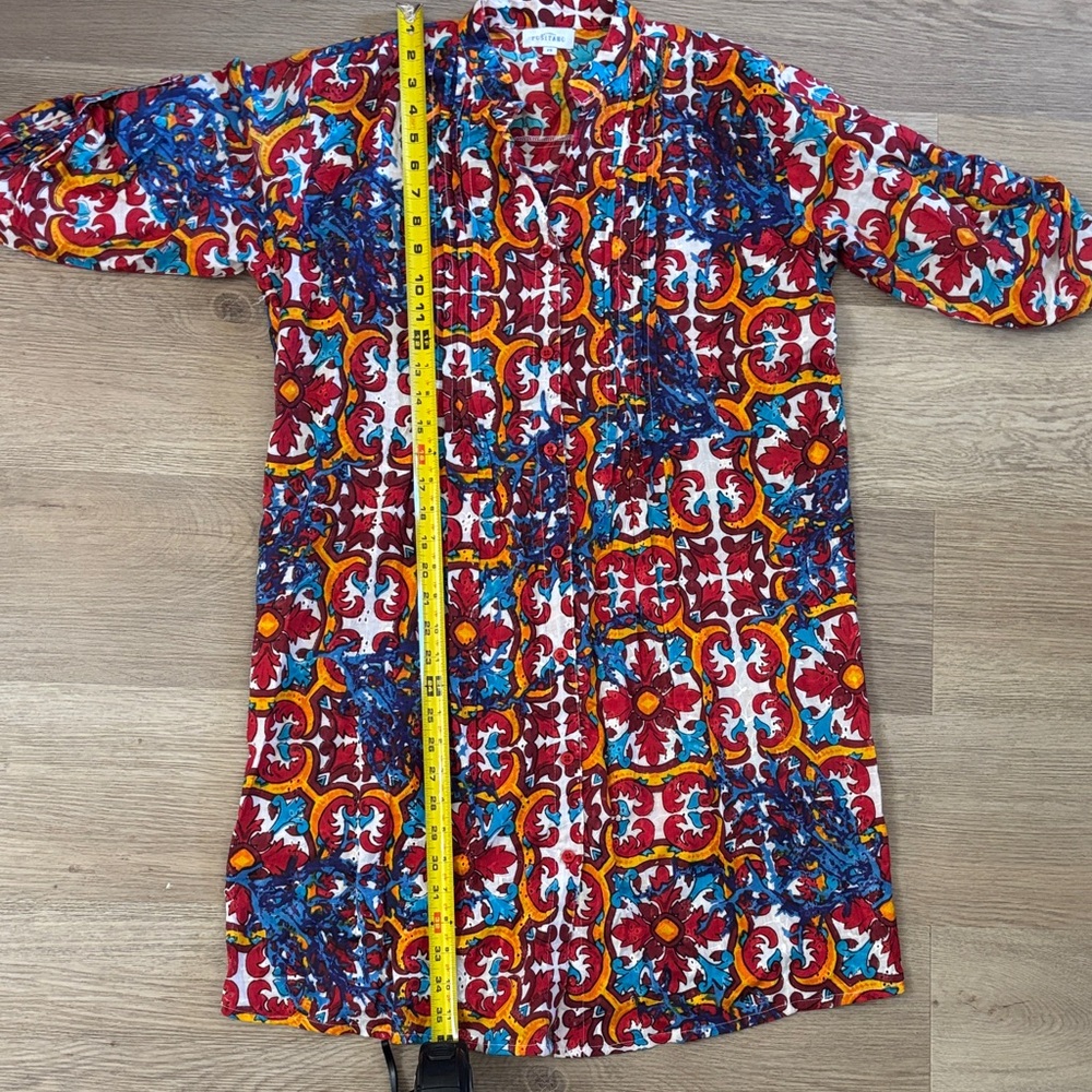 Vibrant Multicolor Button Down Women's Dress Shirt